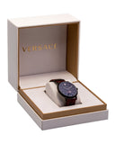 Versace V-Circle Manifesto Black Dial Maroon Leather Strap Watch for Men - VBQ040017