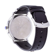 Versace V-Circle Black Manifesto Courage Quartz Silver Dial Black Leather Strap Watch for Men - VBQ080017
