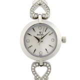 Bulova Crystals White Dial Silver Steel Strap Watch for Women - 96X114