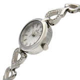 Bulova Crystals White Dial Silver Steel Strap Watch for Women - 96X114