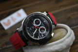 Tissot T Race Chronograph Black Dial Red Rubber Strap Watch for Men - T048.417.27.057.01