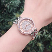 Michael Kors Darci Rose Gold Dial Silver Steel Strap Watch for Women - MK3446