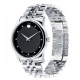 Movado Museum Black Dial Silver Steel Strap Watch For Men - 606878