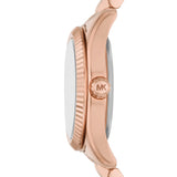 Michael Kors Lexington Three Hand Rose Gold Dial Rose Gold Steel Strap Watch For Women - MK4739