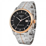 Jam Tangan Pria Tissot Luxury Powermatic 80 Dial Hitam dengan Tali Baja Perak - T086.407.22.051.00