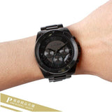 Michael Kors Brecken Chronograph Black Dial Black Steel Strap Watch For Men - MK8482