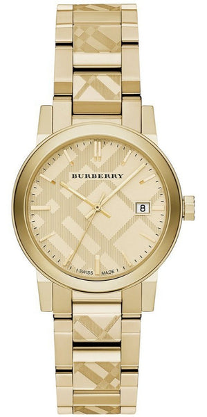 Burberry The City Gold Dial Gold Steel Strap Watch for Women - BU9145