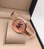 Michael Kors Charley Quartz Crystals Rose Gold Dial Rose Gold Steel Strap Watch For Women - MK4433