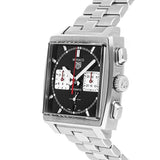 Tag Heuer Monaco Automatic Chronograph Black Dial Silver Steel Strap Watch for Men - CBL2113.BA0644