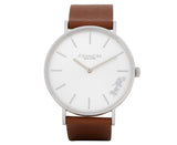 Coach Perry Silver Dial Brown Leather Strap Watch for Women - 14503120