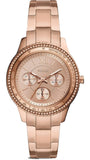 Fossil Stella Sport Multifunction Rose Gold Dial Rose Gold Steel Strap Watch for Women - ES5106