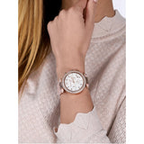 Michael Kors Parker Chronograph White Dial Pink Leather Strap Watch For Women - MK6935