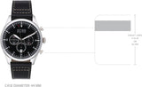 Hugo Boss Pioneer Chronograph Black Dial Black Leather Strap Watch For Men - 1513708