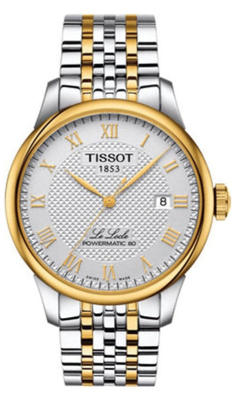 Jam Tangan Pria Tissot Le Locle Powermatic 80 Silver Dial Two Tone Steel Strap - T006.407.22.033.01