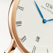 Daniel Wellington Dapper Cornwall White Dial Black Nylon Strap Watch For Men - DW00100261