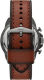 Fossil Bronson Chronograph Grey Dial Brown Leather Strap Watch for Men - FS5855