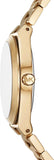 Michael Kors Lennox Three-Hand Gold Dial Gold Steel Strap Watch for Women - MK7500