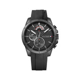 Tommy Hilfiger Decker Quartz Black Dial Black Rubber Strap Watch for Men - 1791352