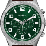 Fossil Brox Multifunction Green Dial Brown Leather Strap Watch for Men - BQ2801