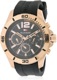 Tommy Hilfiger Sport Multifunction Black Dial Black Rubber Strap Watch for Men - 1791145