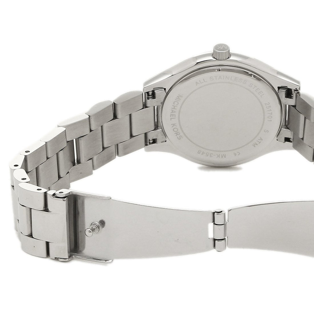 Michael Kors Mini Slim Runway Silver Dial Silver Steel Strap Watch for Women - MK3548