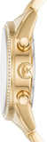 Michael Kors Ritz Chronograph Gold Dial Gold Steel Strap Watch For Women - MK6597