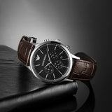 Emporio Armani Renato Chronograph Black Dial Brown Leather Strap Watch For Men - AR2482