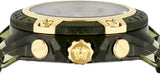 Versace Icon Active Chronograph Gold Dial Black Silicone Strap Watch For Men - VEZ700321