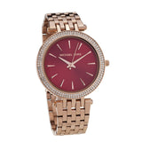 Michael Kors Darci Red DIal Rose Gold Stainless Steel Strap Watch for Women - MK3378