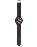 Emporio Armani Meccanico Skeleton Black Dial Black Leather Strap Watch For Men - AR60046