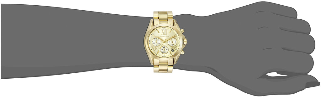 Michael Kors Bradshaw Montre à cadran doré et bracelet en acier