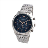 Emporio Armani Luigi Chronograph Quartz Blue Dial Silver Steel Strap Watch For Men - AR1974