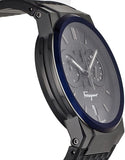 Salvatore Ferragamo Sapphire Chrono Black Dial Black Rubber Strap Watch for Men - SFME00621