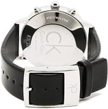 Calvin Klein Post Minimal White Dial Black Leather Strap Watch for Men - K7627120