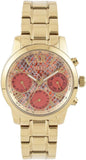 Guess Mini Sunrise Quartz Analog Orange Dial Gold Steel Strap Watch For Women - W0448L7