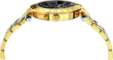 Versace V-Race Quartz Black Dial Gold Steel Strap Watch For Men - VEBV00519