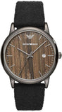 Emporio Armani Luigi Analog Brown Dial Black Leather Strap Watch For Men - AR11156