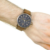 Tommy Hilfiger Briggs Chronograph Black Dial Brown Leather Strap Watch for Men - 1791425