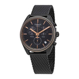 Tissot T Classic PR 100 Chronograph Anthracite Black Dial Black Mesh Bracelet Watch For Men - T101.417.23.061.00