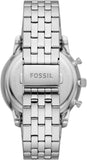 Fossil Neutra Chronograph Blue Dial Silver Steel Strap Watch for Men - FS6025