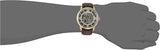 Fossil Townsman Automatic Skeleton Gold Dial Brown Leather Strap Watch for Men - ME3043