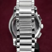 Emporio Armani Valente Chronograph Quartz Black Dial Silver Steel Strap Watch For Men - AR11083