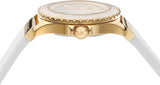 Michael Kors Everest Analog Gold Dial White Silicone Strap Watch For Women - MK7357