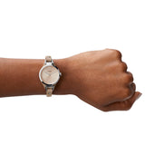 Fossil Georgia Bone Grey Dial Beige Leather Strap Watch for Women - ES2830