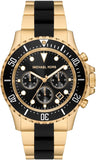 Michael Kors Everest Chronograph Black Dial Two Tone Steel Strap Watch For Men - MK8979