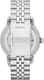 Fossil Townsman Automatic Skeleton Silver Dial Silver Steel Strap Watch for Men - ME3044