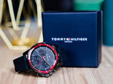 Tommy Hilfiger Mason Black Dial Black Rubber Strap Watch for Men - 1791793