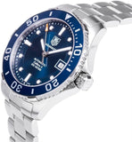 Tag Heuer Aquaracer Caliber 5 Automatic Blue Dial Silver Steel Strap Watch for Men - WAN2111.BA0822