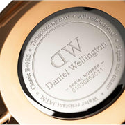 Daniel Wellington Classic Sheffield White Dial Black Leather Strap Watch for Women - DW00100036