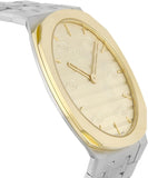 Gucci 25H Quartz Gold Dial Silver Steel Strap Watch for Men - YA163405